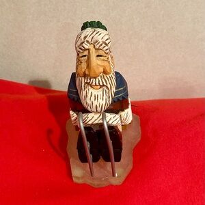 David Frykman Santa with Ice Skated on Ive Figurine